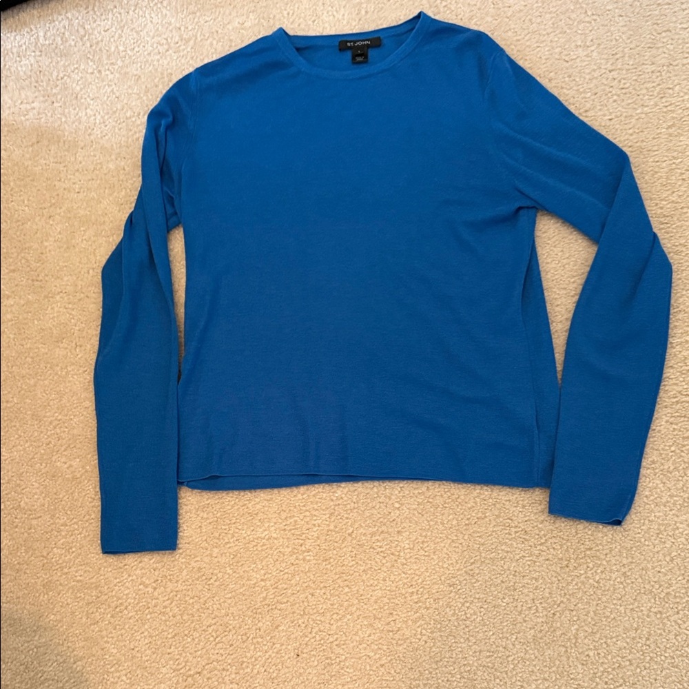 St. John Blue Crew Neck Sweater